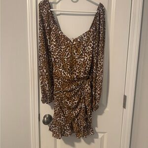 Lilly Pulitzer Brown Leopard Long Sleeve Dress NWT